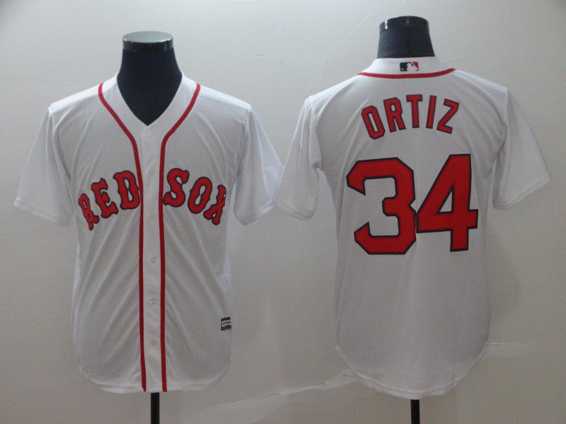 2019 MLB Men Boston Red Sox #34 Ortiz white game Jerseys